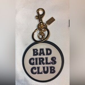 Coach Round Signature Canvas Keychain - Brown & Gold